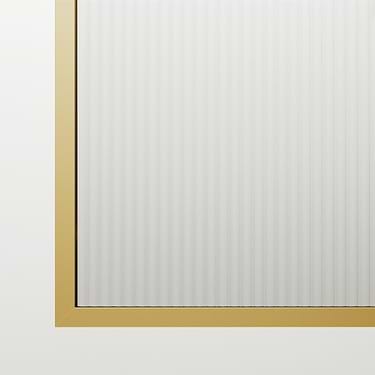 Finestra 34x74 Reversible Fixed Shower Door with Fluted Glass in Brushed Gold