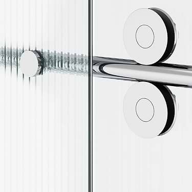 Gemello 60x74 Left Sliding Shower Door with Fluted Glass in Chrome