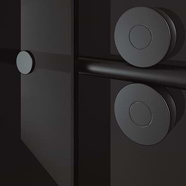 Gemello 72x74 Reversible Sliding Shower Door with Black Glass in Matte Black