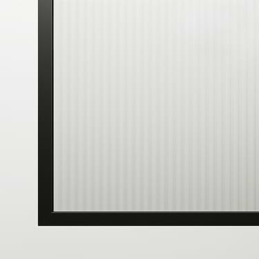 Finestra 34x62 Reversible Fixed Bathtub Door with Grid Fluted Glass in Matte Black