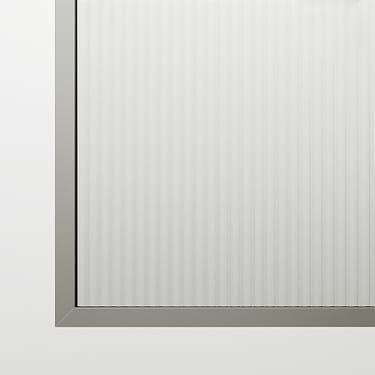 Finestra 34x74 Reversible Fixed Shower Door with Fluted Glass in Stainless Steel