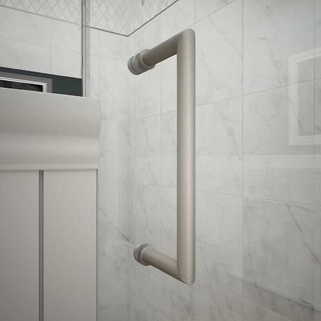 DreamLine Unidoor Plus 59.5-60x72" Reversible Hinged Shower Alcove Door with Clear Glass in Brushed Nickel