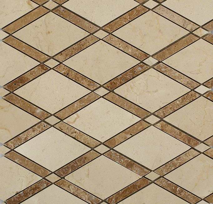 Imperial Gingersnaps Beige Blend Polished Marble Mosaic Tile