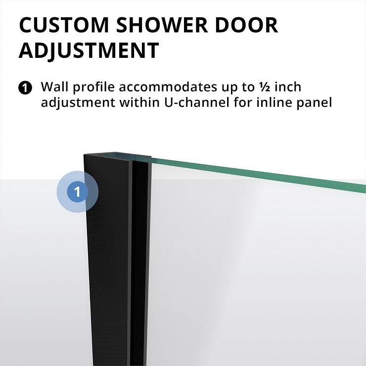 DreamLine Linea 34x72" Reversible Shower Screen with Clear Glass in  Satin Black