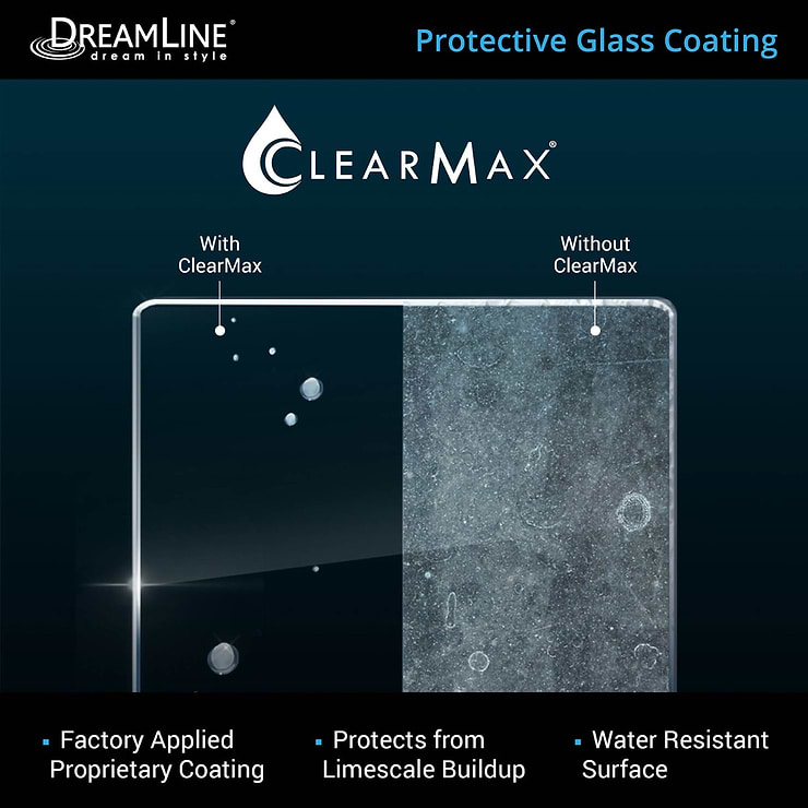 DreamLine Unidoor Plus 60-60x34.375x72" Reversible Hinged Enclosure Door with Clear Glass in Brushed Nickel