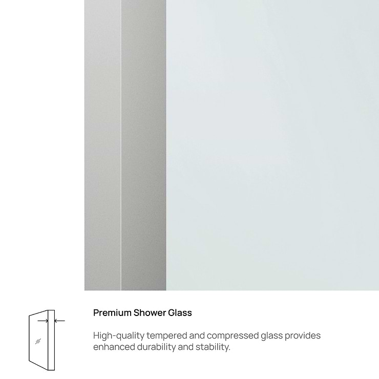 Finestra 34x74" Reversible Fixed Shower Door with Clear Glass in Chrome