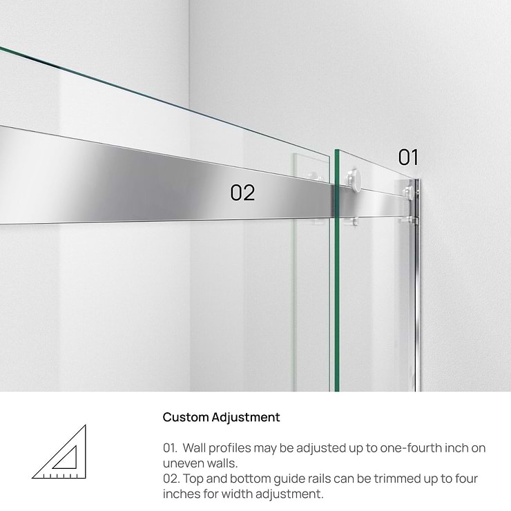 DreamLine Essence-H 60x60" Reversible Sliding Bathtub Door with Clear Glass in Chrome