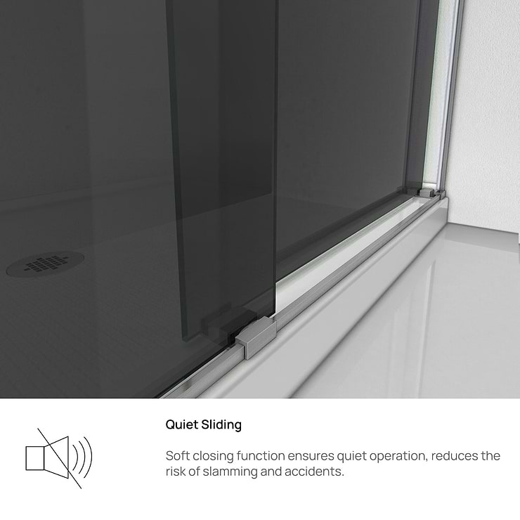 DreamLine Essence 60"x76" Reversible Sliding Shower Alcove Door with Smoke Gray Glass in Chrome