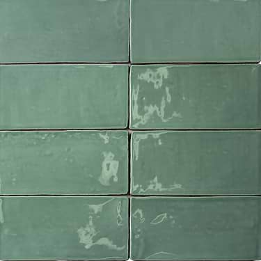 Lancaster Open Seas Green 3X6 Polished Ceramic Subway Tile