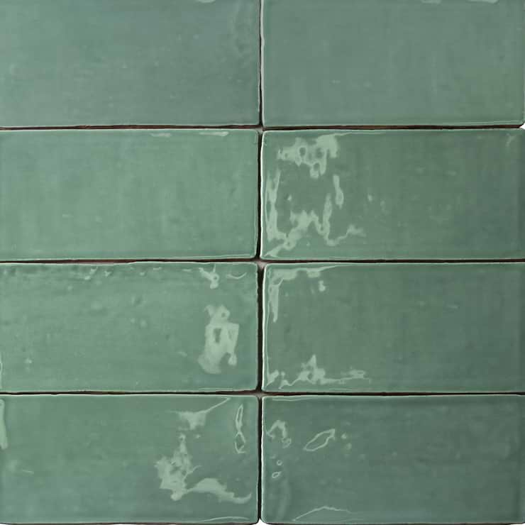 Lancaster Open Seas Green 3x6 Polished Ceramic Wall Tile
