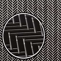 Kai Black 1x2" Herringbone Matte Porcelain Mosaic Tile