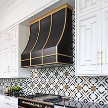 Kaleidoscope Magnifique Black- White and Gold 12x12 Polished Marble Tile