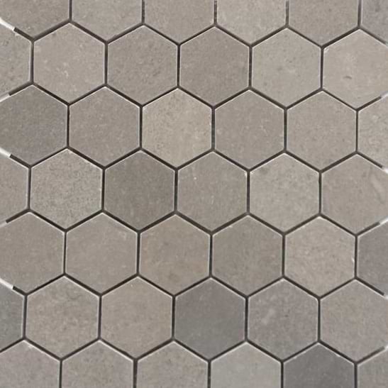 Lady Gray 2" Hexagon Honed Marble Tile