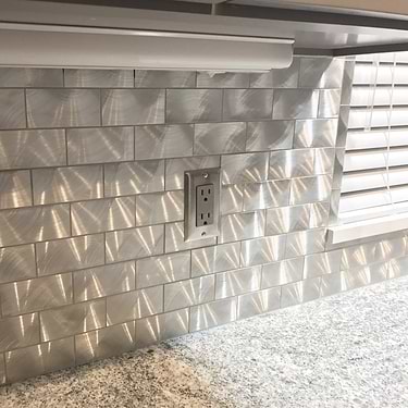 Industrial Silver 2X4 Brick Matte Aluminum Mosaic