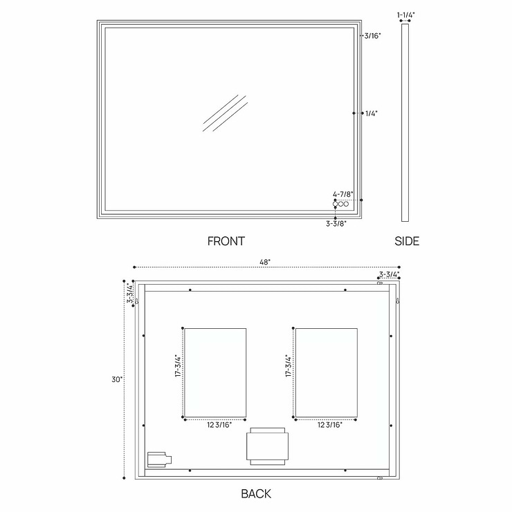 Mage Brushed Gold 48x30" Framed Rectangle LED Mirror