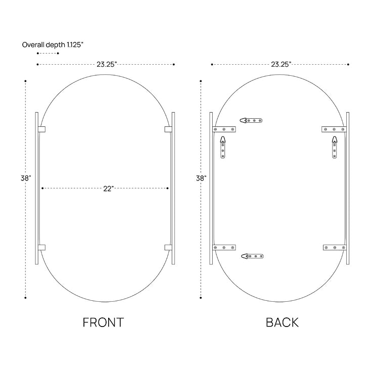 Leeya Gold 23x38" Oval Mirror