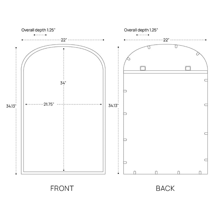 Simpla Arcadia Gold 22x34" Arched Mirror