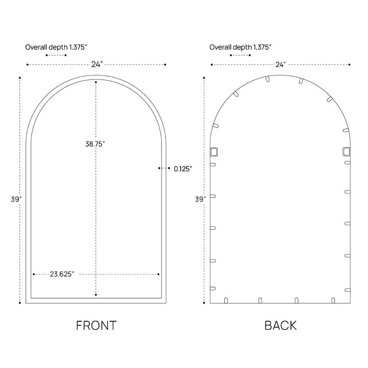 Simpla Horizon Gold 24x39" Arched Mirror