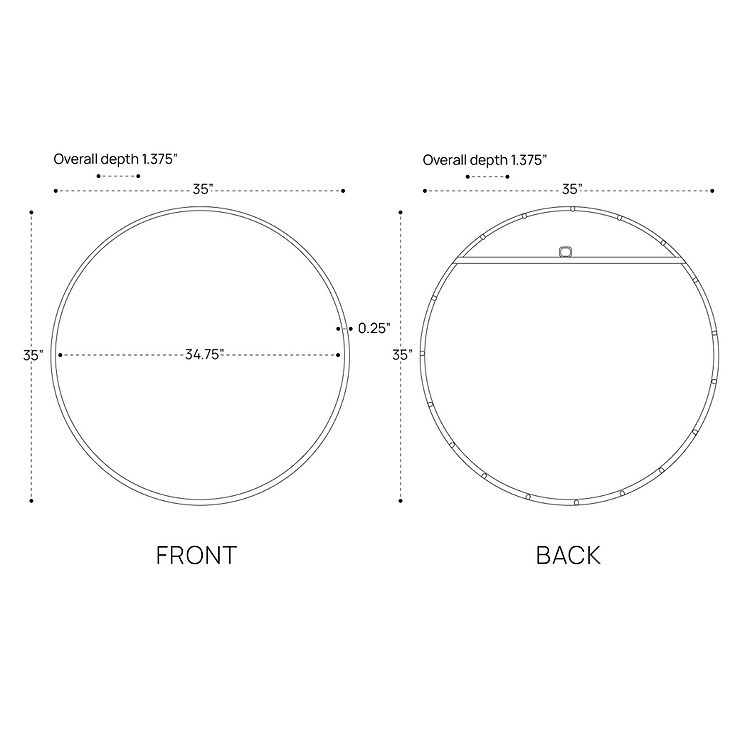 Simpla Halo Silver 35" Round Mirror