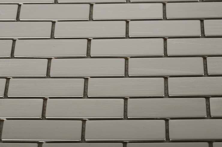 Stainless Steel .75 x 2.5 Metal Tile Brick_bottom_closeup
