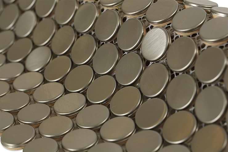Metal Silver Stainless Steel Penny Round_closeup
