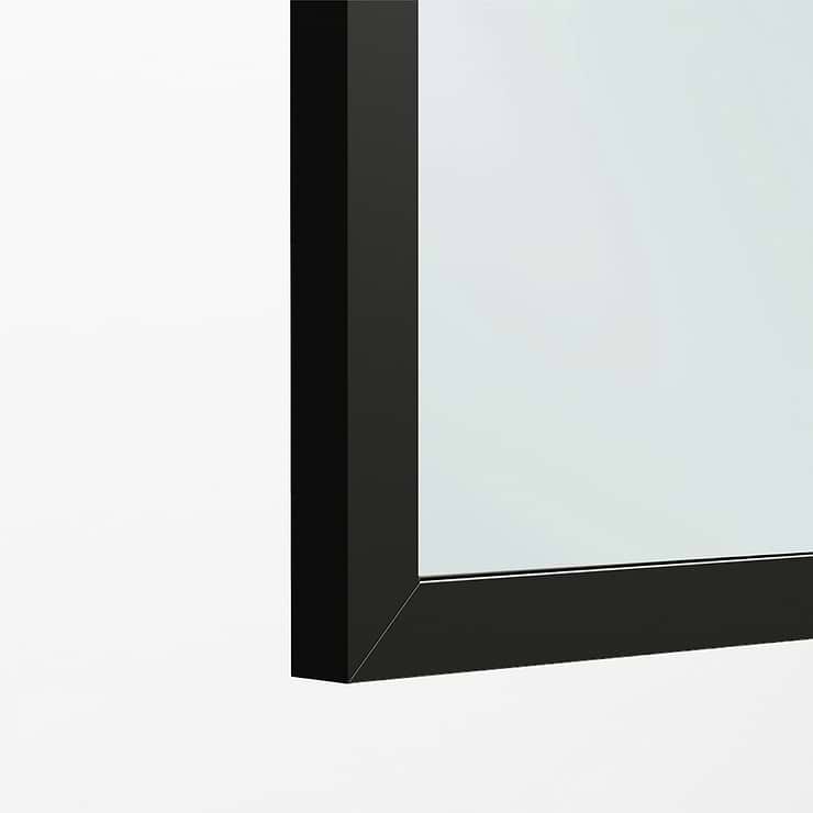 Finestra 34x62 Reversible Screen Bathtub Door with Clear Glass in Matte Black