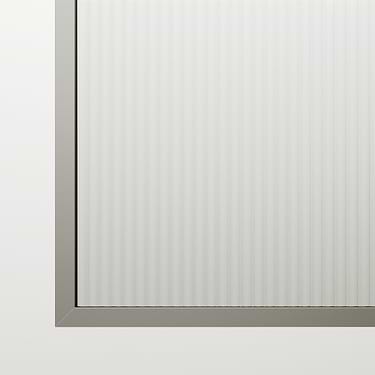Nuvo 34x74 Reversible Fixed Shower Door with Fluted Glass in Stainless Steel