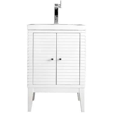 Linden 24" Glossy White Vanity And Counter by JMV