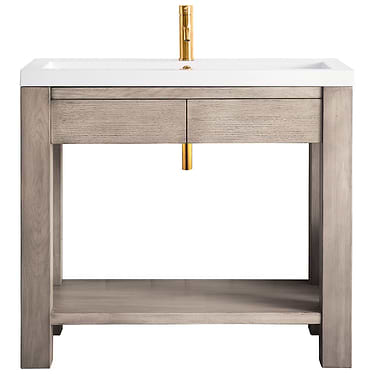 Brooklyn 40" Platinum Ash Vanity And Counter by JMV