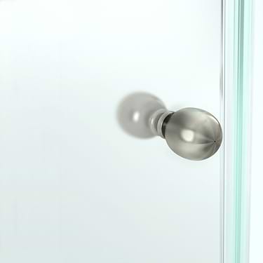 Angelo 36x36x74 Reversible Hinged Enclosure Shower Door with Clear Glass in Brushed Nickel