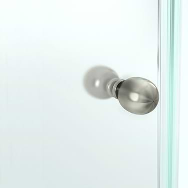 Angelo 40x40x74 Reversible Hinged Enclosure Shower Door with Clear Glass in Brushed Nickel