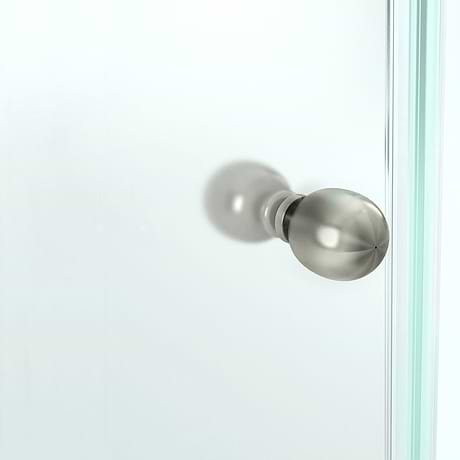 Angelo 42x42x74 Reversible Hinged Enclosure Shower Door with Clear Glass in Brushed Nickel