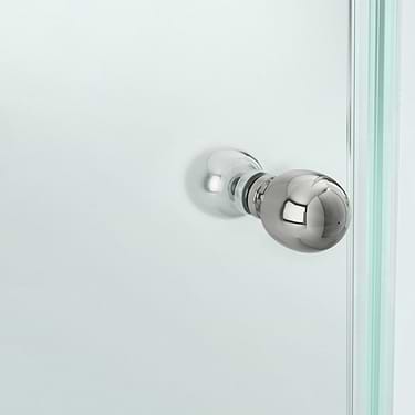 Angelo 36x36x74 Reversible Hinged Enclosure Shower Door with Clear Glass in Chrome