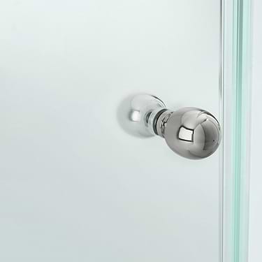 Angelo 38x38x74 Reversible Hinged Enclosure Shower Door with Clear Glass in Chrome