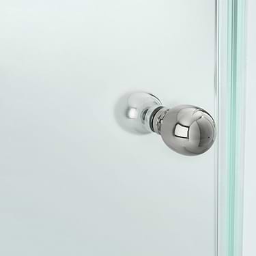 Angelo 42x42x74 Reversible Hinged Enclosure Shower Door with Clear Glass in Chrome
