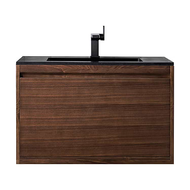 Milan 36" Mid Century Walnut Vanity and Charcoal Black Counter by JMV