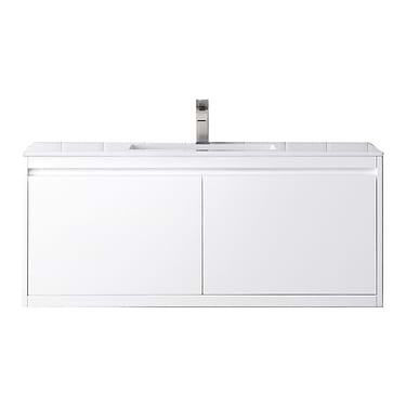 Milan 48" White Vanity and Glossy White Counter by JMV