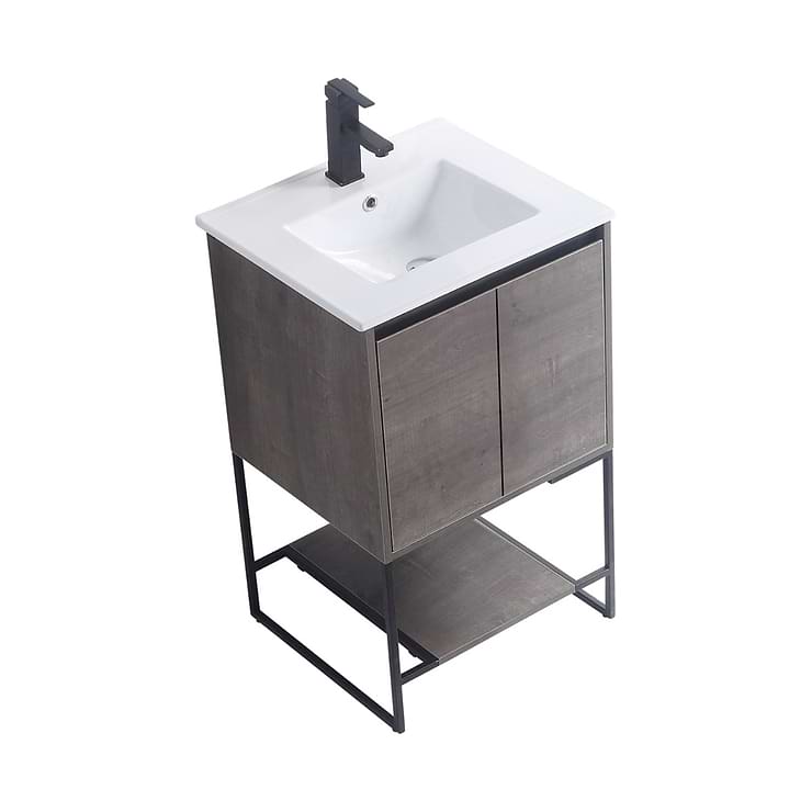 Amani 20" Classic Gray Single Vanity with White Integrated Top