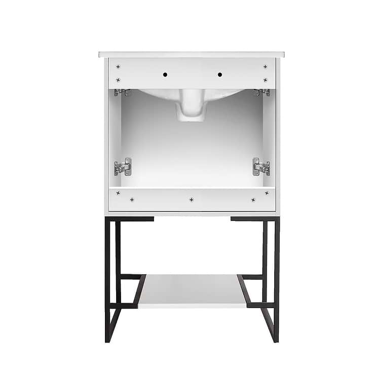 Amani 20" Matte White Single Vanity with White Integrated Top
