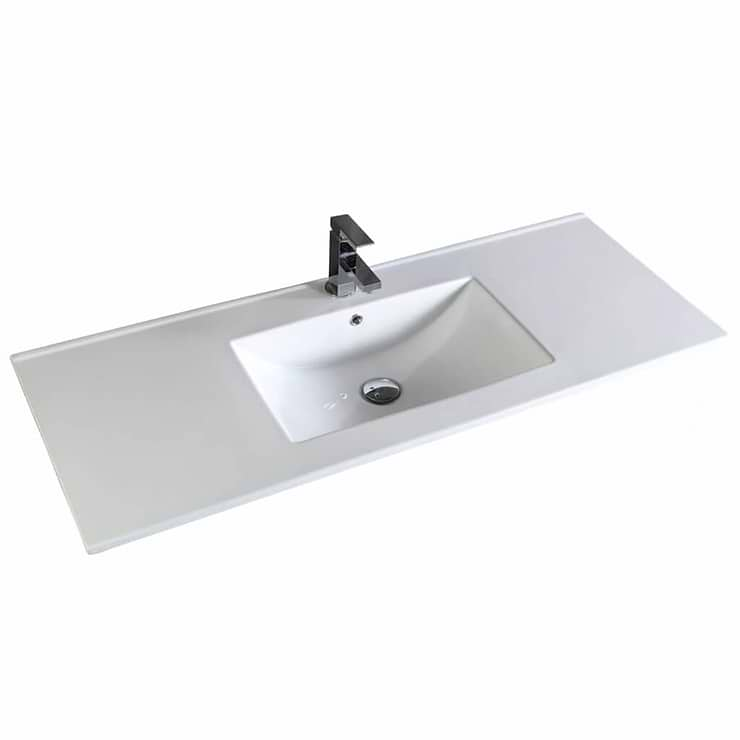 Amani 48" Classic Gray Single Vanity with White Integrated Top