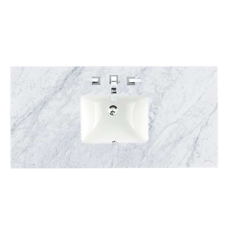 James Martin Vanities Hudson Light Natural Oak Brown 48"  Single Vanity with Carrara Marble Top