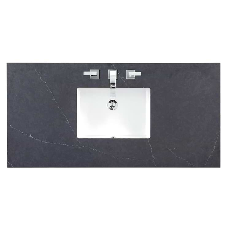 James Martin Vanities Hudson Light Natural Oak Brown 48"  Single Vanity with Charcoal Soapstone Quartz Top