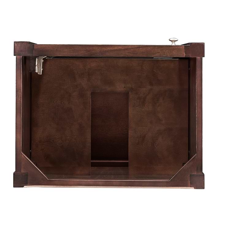 James Martin Vanities Britannia Mid-Century Acacia Brown 24" Single Vanity with White Solid Surface Top