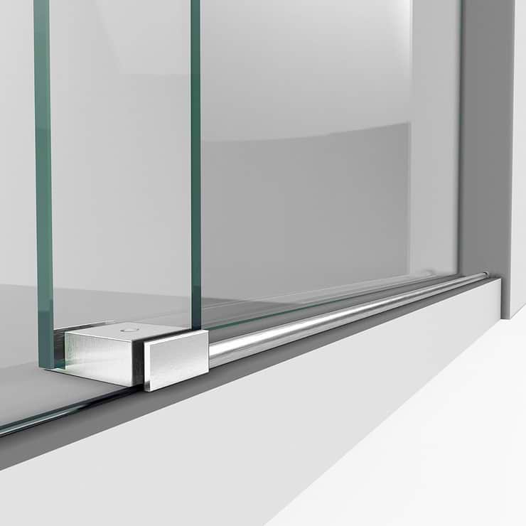 DreamLine Enigma-X 48x34x76 Reversible Sliding Enclosure Shower Door with Clear Glass in Brushed Stainless Steel