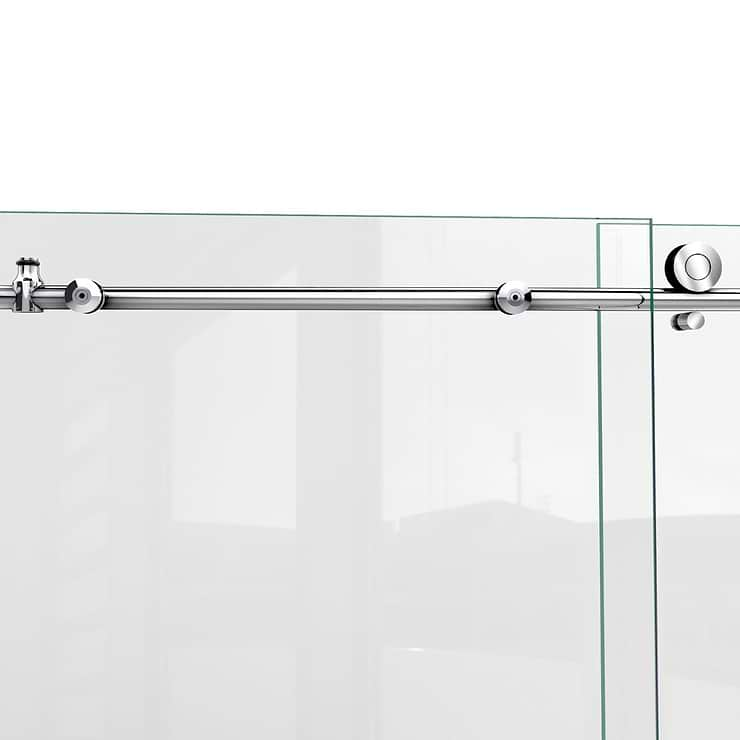 DreamLine Enigma-X 72x76 Reversible Sliding Shower Alcove Door with Clear Glass in Polished Stainless Steel