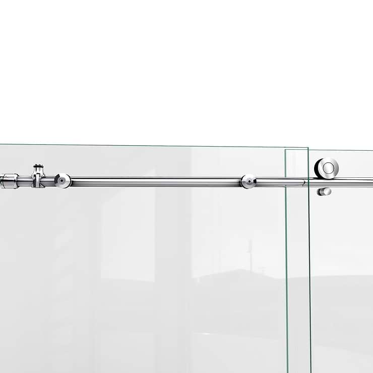 DreamLine Enigma-X 72x76 Reversible Sliding Shower Alcove Door with Clear Glass in Brushed Stainless Steel