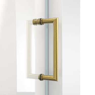 Mirage-X 48x72 Right Sliding Shower Alcove Door with Clear Glass in Brushed Gold by DreamLine