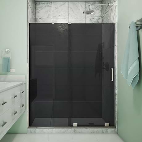 Mirage-X 60x72 Right Sliding Shower Alcove Door with Gray Glass in Brushed Nickel by DreamLine