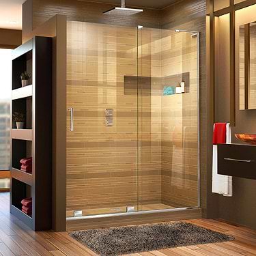 Mirage-X 60x72 Right Sliding Shower Alcove Door with Clear Glass in Chrome by DreamLine
