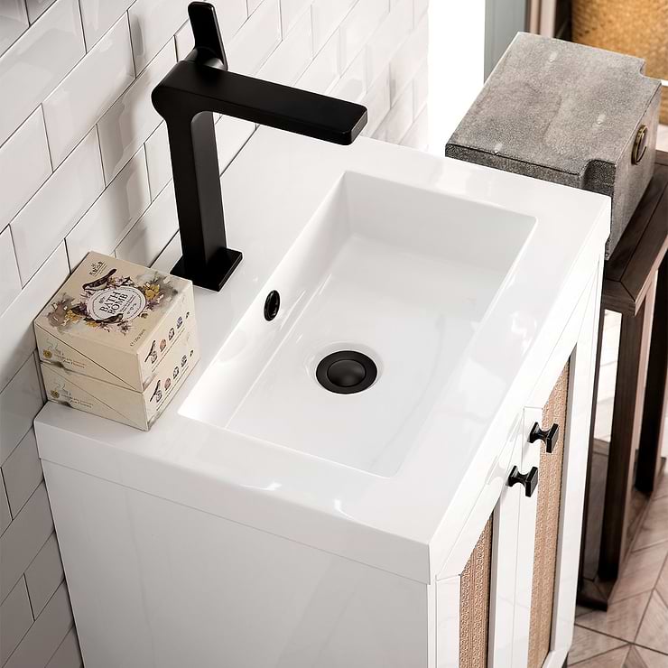 James Martin Vanities Chianti 20" Glossy White Vanity with Black